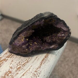 Purple and Gold Geode Home Accent